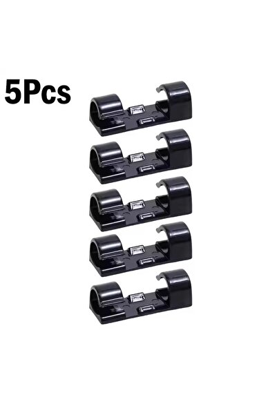 Choice6 5X-Black Cable Clips Organizer Drop Wire Holder Cord Management Self-...
