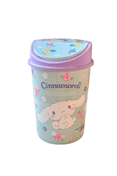 SANRIO Cute Kawaii Desktop Trash Bin with Lid – Pastel Cartoon Wastebasket fo...
