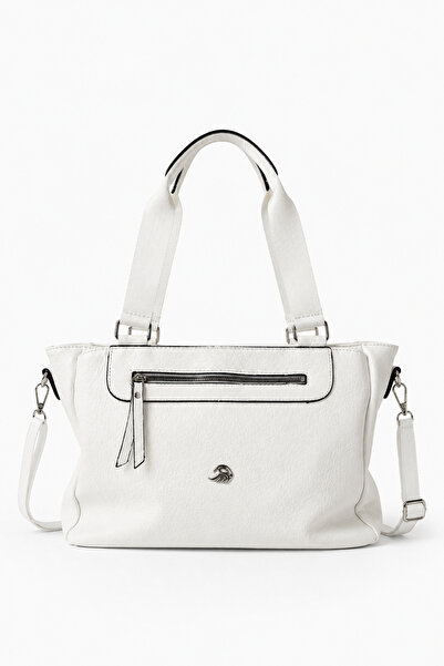 MILANOFOX Women's White Large Volume Multi-Compartment Soft Leather Zippered ...