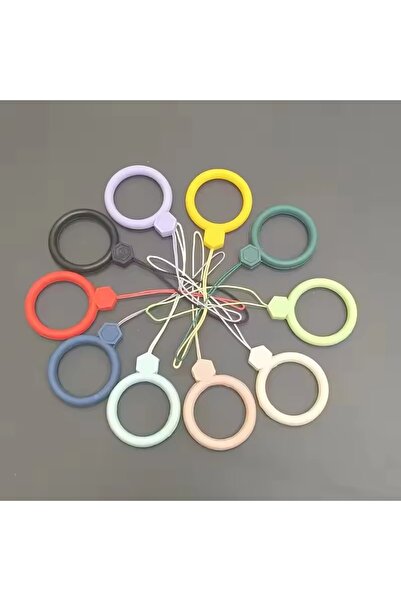 Choice 10 PCS Random Anti-lost Mobile Phone Pendant Finger Ring Short Silicon...