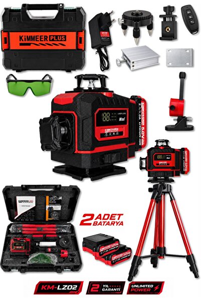 KİMMEER PLUS 360° 16 Köşe Otomatik Hizalama Tripod'lu Lazer Metre Hizalama