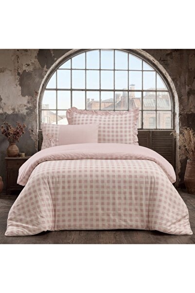 Alhabib bedding مفرش صيفي مفرد ونص كاروهات وردي يناسب سرير مقاس 200x120سم عدد...