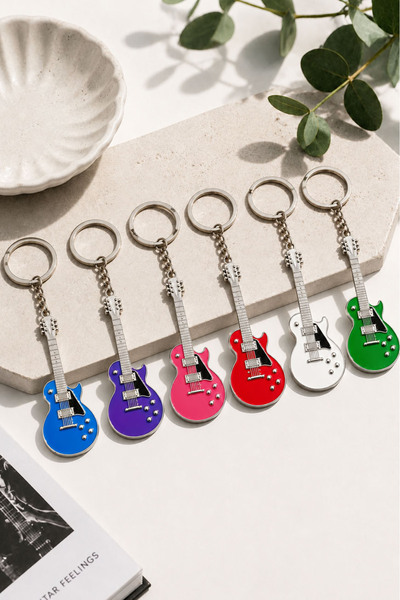 Midex Mgc-30X Pack of 6 Guitar-Look Keychains (6 Different Colors)