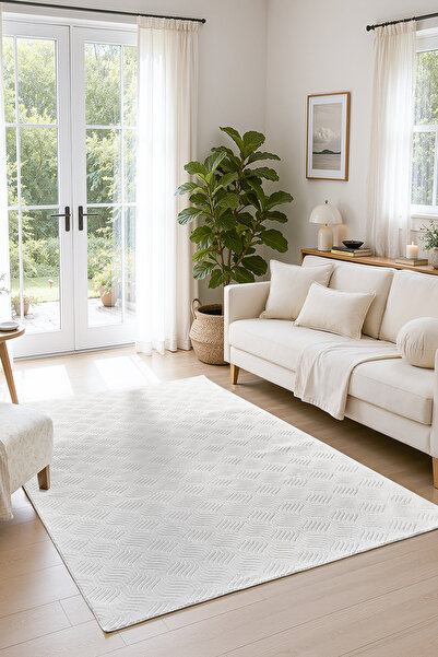 venucci home & living Simurg Yumuşak Kaymaz Taban Post Peluş Shaggy Salon Otu...