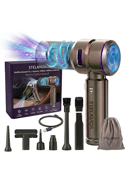 STELAMOS Aspirator portabil de mână 4-în-1, fără fir, 18000 Pa, 100W, 90000 R...