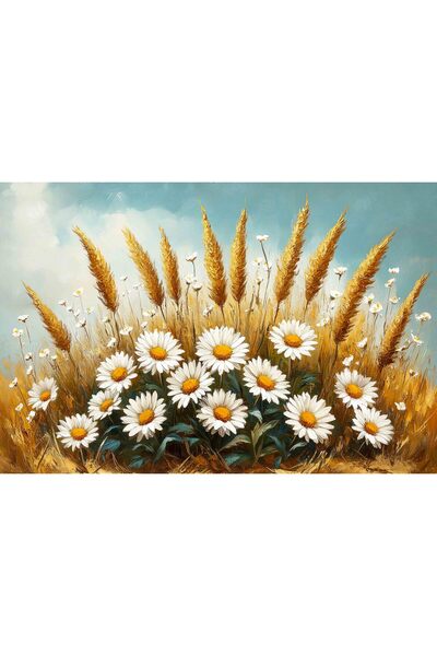 Aden Digital Decorative Landscape Daisies Decor Canvas Painting
