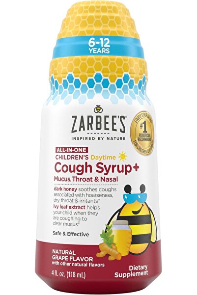 Zarbees شراب زاربي الشامل للأطفال من 6-12 سنة مع العسل الداكن والكركم وفيتامي...