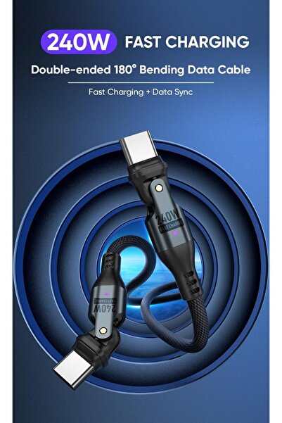 Generic URBAN 240W USB TYPE C 180 DEGREE rotating both sides PD Fast Charging...