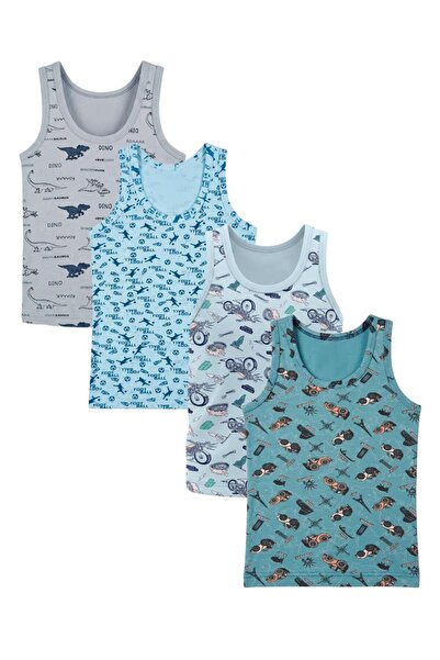 tatlıcottonkids Boys' Cotton T-Shirt Set of 4