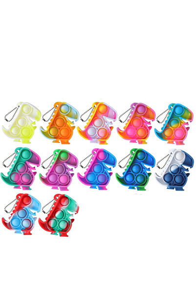 Choice 12pcs Random Colors 12/36Pcs Dinosaur Party Favors Pop Keychain Fidget...