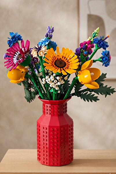 TUTACENTER Block Compatible Patterned Decorative Vase – Modern, Lightweight a...