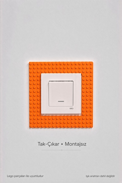 tredblock Lego Temalı Montajsız Priz Süsü | Blok Desenli Dekoratif Işık Anaht...