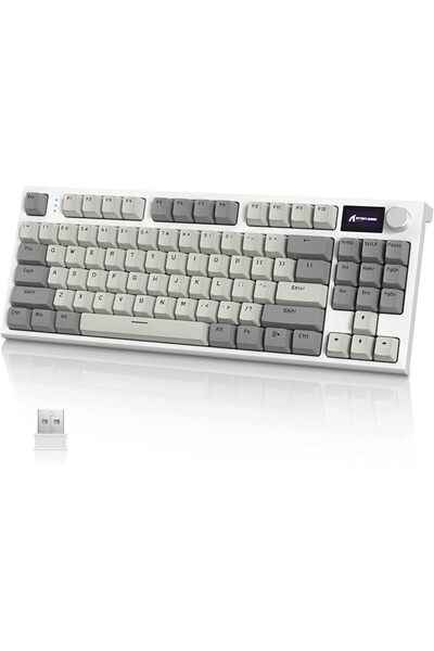 SiLabor X Attack Shark لوحة مفاتيح ميكانيكية لاسلكية RK86 RGB بنسبة 75%، ثلاث...
