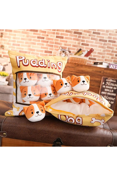 TİNEKE 8’li Peluş Kedi Yastığı Seti – Minik Yumuşak Kedi Oyuncağı ve Uyku Arkadaşı SARI