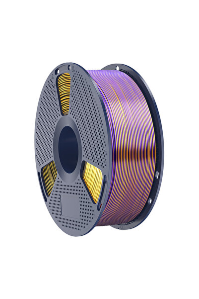 Sunlu Filament PLA+ Mătase Tricolor pentru Imprimantă 3D, 1.75mm, 1kg, Negru/...