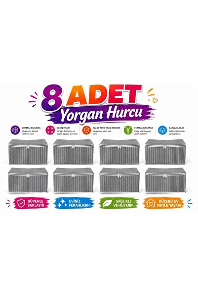 MAZALAYN HOME 8 ADET KALİTELİ BÜYÜK BOY YORGAN VE YASTIK HURÇU