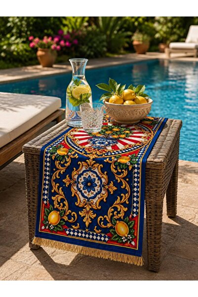 PELİN ABAKA Seria VERONA, Covor din piele intoarsa cu franjuri aurii 40x140 cm