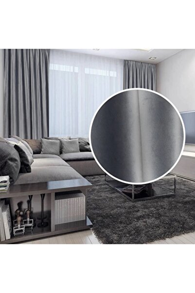 CasaRossaTextil Draperie French Velvet Gri Antracit | 300×250 cm | set 2 pano...
