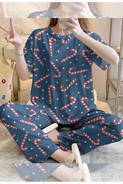 kuzey homewear Short Sleeve Merrychristmass Supersoft Basic Supreme Pajama Set