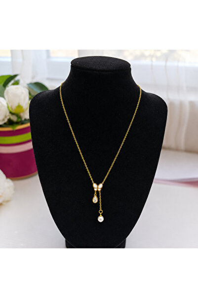 GlaMLo Accessories Επιχρυσωμένη αλυσίδα από ανοξείδωτο ατσάλι με πεταλούδα, κ...