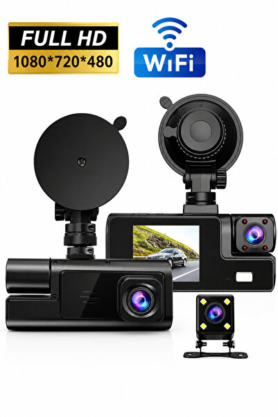 Abbruch Full HD 1080P Araç İçi Kamera Ön Arka Çift Kameralı 170° Geniş Açı Ge...