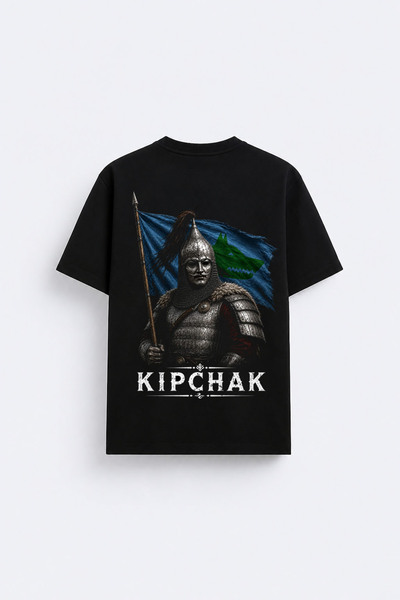 cesita Kıpçak Turks Printed Crew Neck Black T-Shirt T-Shirt