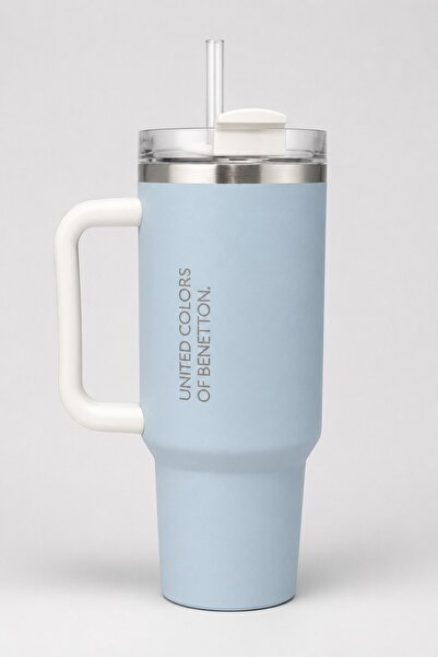 United Colors of Benetton Steel Thermos with Straw 900 ml