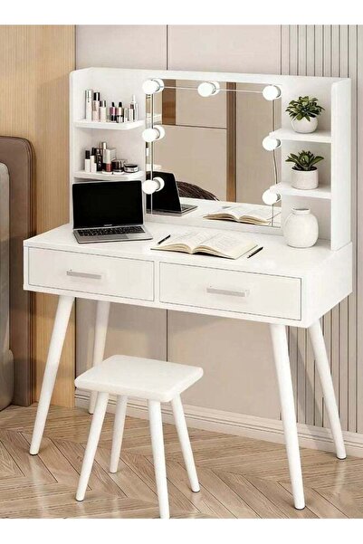 JCB CHIC Dressing Table Vanity Table with Chair, Makeup Vanity Table with Dra...