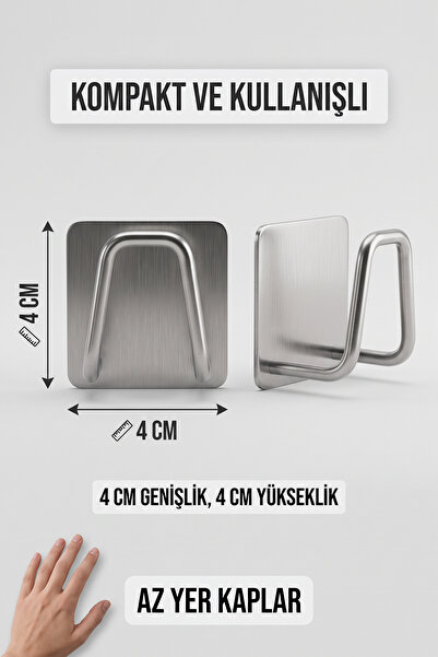 MUJGAN Tekli Paslanmaz Çelik Bulaşık Süngeri Tutucu Yapışkanlı Askılık