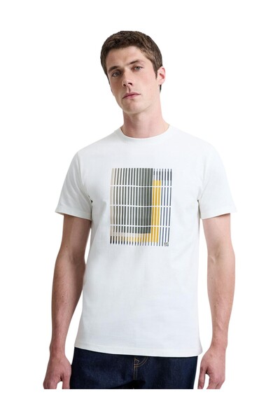 French Connection Men Geo Lined Print T-Shirt