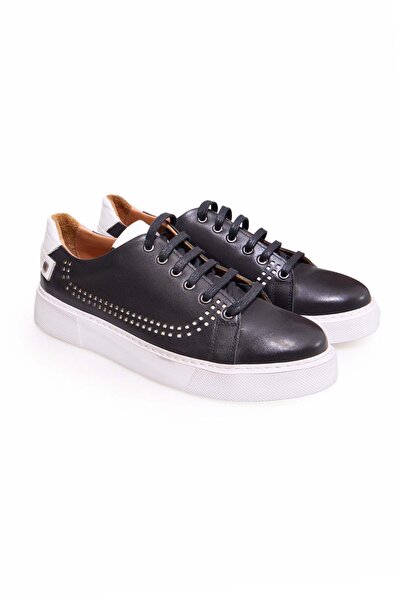 FRANCO CALVANI Black Color Lace-Up Genuine Leather Men's Shoes