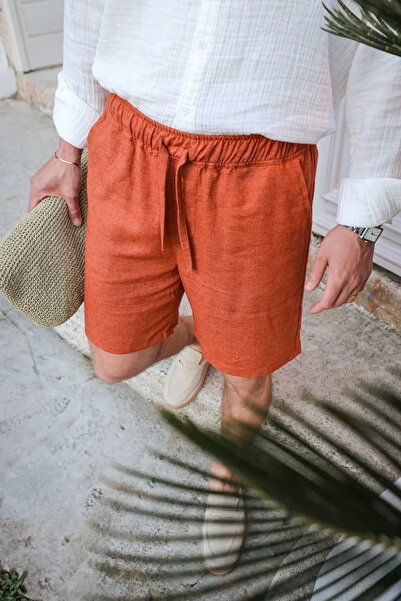 no7man Ibiza Tile 100% Linen Men's Shorts