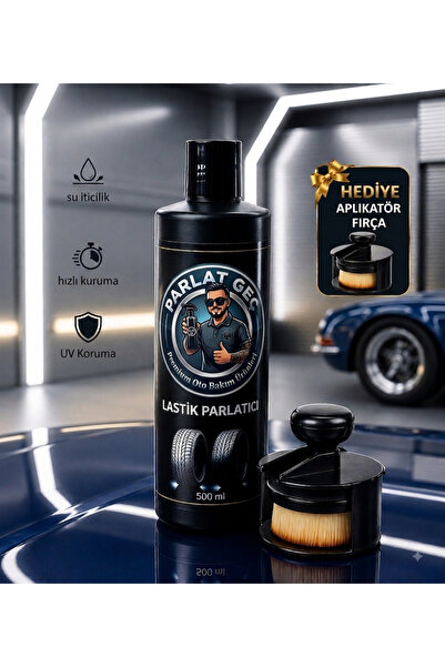Parlat Geç Premium 500 ml Lastik Parlatıcı + Lastik Uygulama Aplikatör Fırtça
