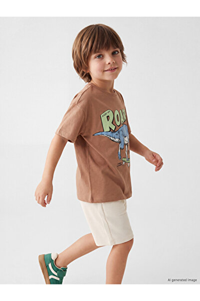 LC Waikiki Esvab • Modern & Distinctive Dinosaur Print Boys' T-Shirt and Shor...