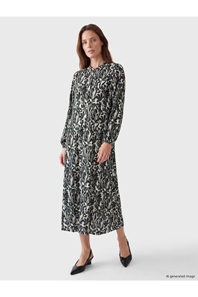 LC Waikiki Esvab • Modern & Distinctive Stand Collar Embroidered Dress