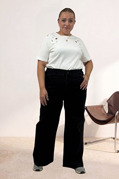 Eslina 5051S Pocket Detailed Wide Leg Jeans - Ice Blue