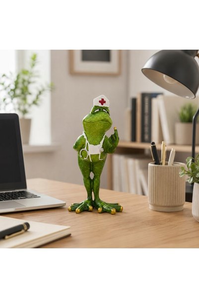 NO BRAND Figurină broască, decorațiune cameră, cadou, sculptură, verde, amuzant