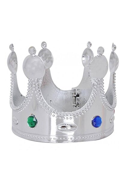 pınaxar Plastic King Crown Silver Color Adult 55 cm