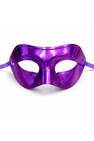 pınaxar Metallic shiny party mask purple color 16x7 cm