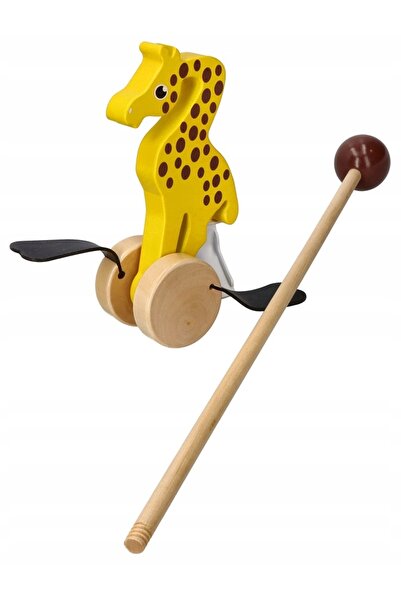 NO BRAND Girafă de împins din lemn Pentru copii 18 luni+ Jucării pe băț