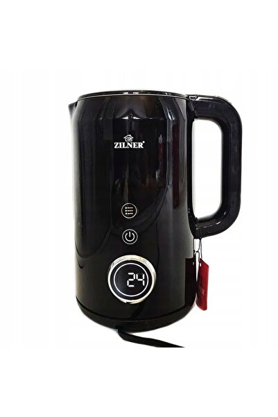 NO BRAND Fierbător electric 1.7 L Zilner cu control temperatură - Negru, Obr....