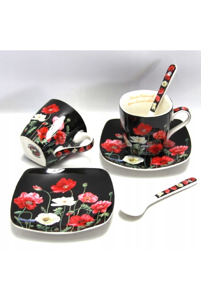 NO BRAND SET DE 2 CEȘTI DE ESPRESSO DIN PORȚELAN, ÎMPREUNĂ CU FARFURIOARE ȘI ...