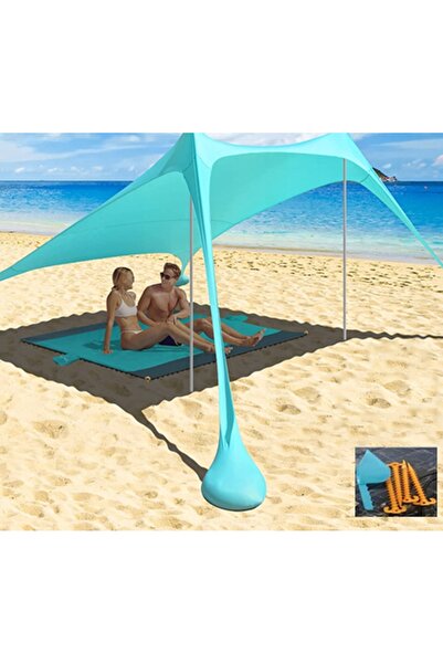 NO BRAND Cort de plajă mare, parasolar XXL, 300x300cm, husă turcoaz