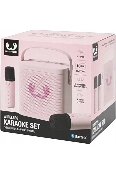NO BRAND Set portabil Fresh 'n Rebel KARAOKE SET boxă + 2 microfoane Roz