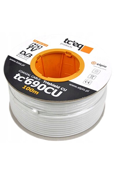NO BRAND Cablu antenă pentru clădiri tc'eq tc690CU/100, CU 1.13 Trishield, 100m