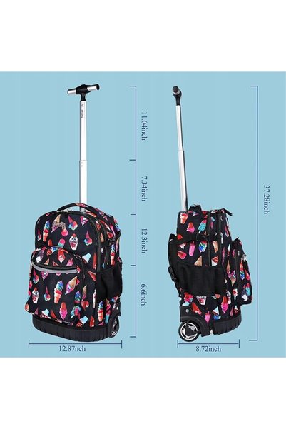 NO BRAND Rucsac cu roți Seastig de 18 inch cu geantă de prânz și penar, albas...