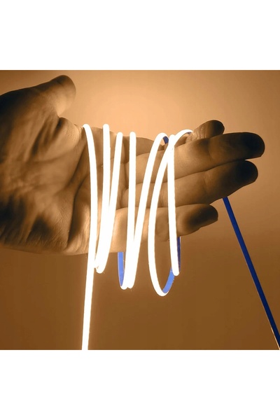 NO BRAND Bandă LED COB îngustă, 3 mm, 24 V, 384 de diode/m, 7 W/m, neon, lini...