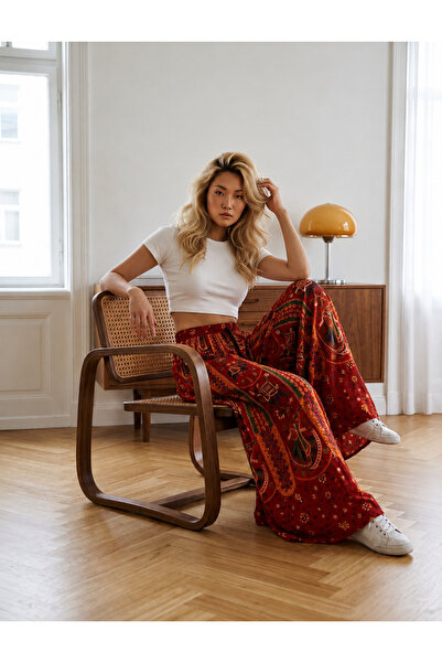 laviyonsa Etnik Desenli Bohem Şalvar Pantolon STD 36-42