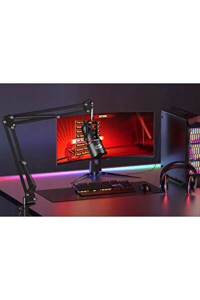 NO BRAND MICROFON USB-C KIT COMPLET TRIPOD FILTRU ANTI-POP CABLU BOOM PENTRU ...