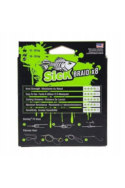 NO BRAND Plecionka BERKLEY Sick Braid 8 Flame Green 150m - 0.06mm - 5.4kg